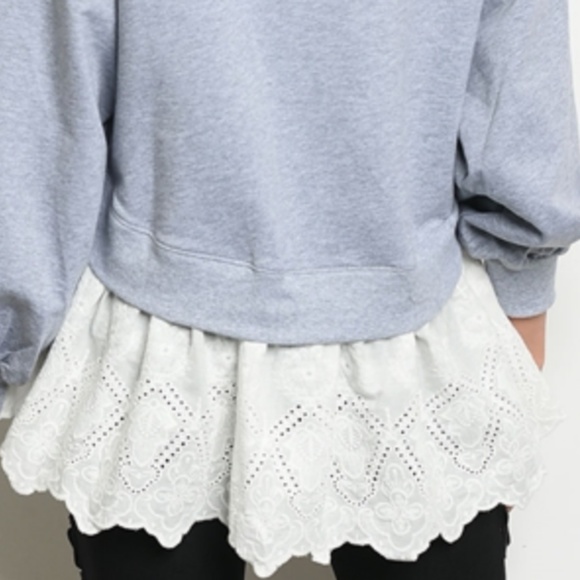 NINETY NINE Long Sleeve Eyelet Trim Tunic Top - Picture 4 of 5